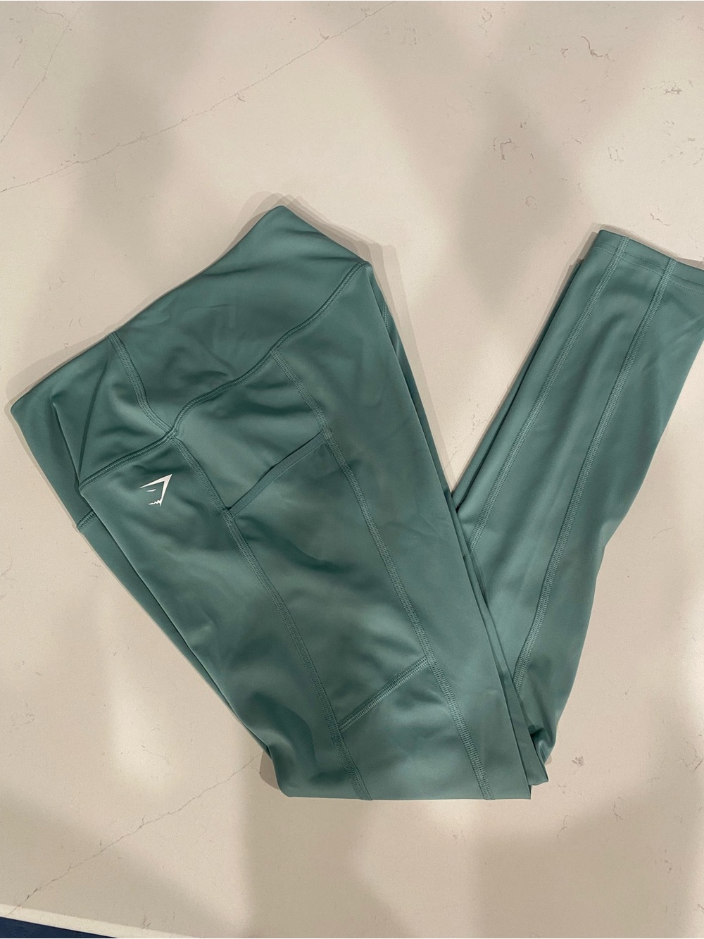 Gymshark High-Rise Leggings with Side Pocket in Teal Green - Picture 5 of 5